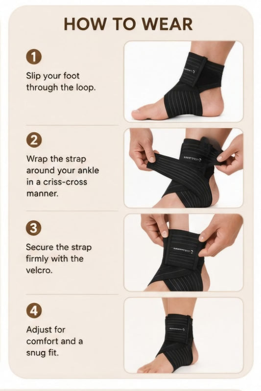 Barefeet™ Premium Ankle Support Brace Compression Ankle Wrap for Sprains, Sports & Daily Stability (1 Pair)