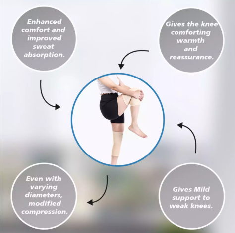 Barefeet™ Premium Knee Support Sleeve | Compression Knee Brace for Pain Relief, Sports & Daily Support (1 Pair)