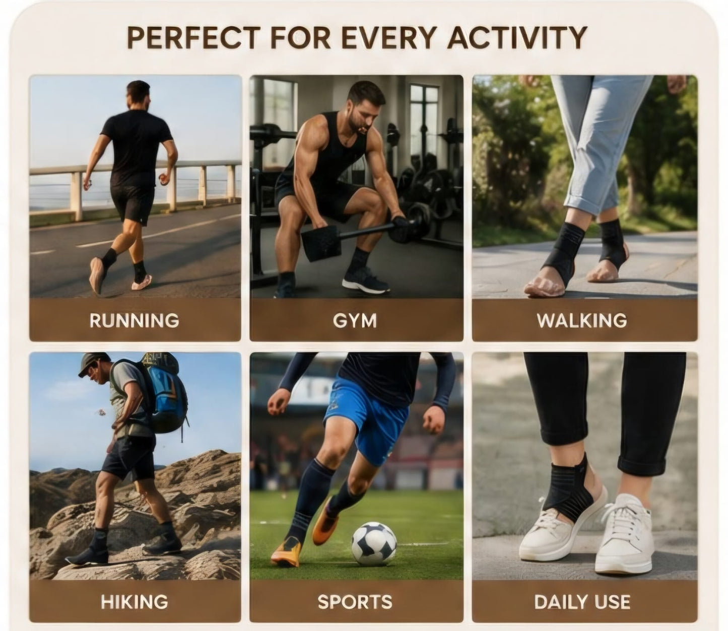 Barefeet™ Premium Ankle Support Brace Compression Ankle Wrap for Sprains, Sports & Daily Stability (1 Pair)
