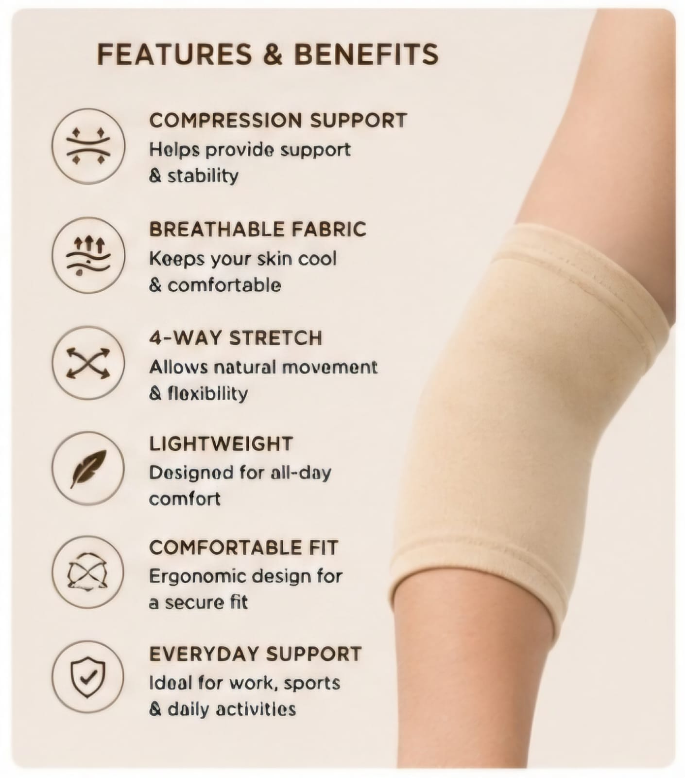 BareSleeves™ Elbow Support Sleeve | Premium Compression Sleeve for Sports & Daily Support